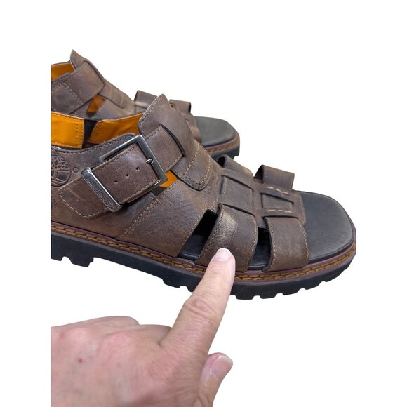 Timberland Mens Brown Leather Hiking Sandals Size 12M SKU8132 - Picture 6 of 15